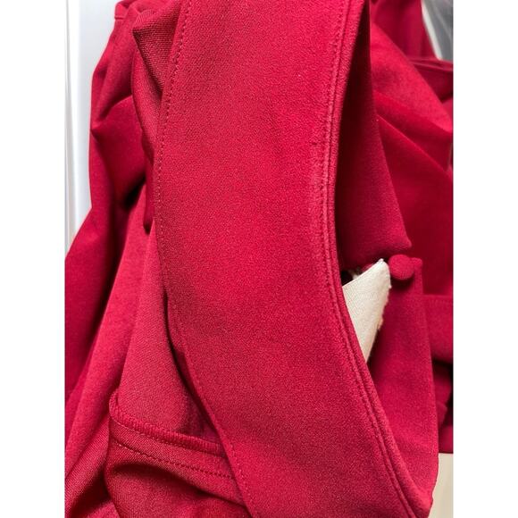 SER.O.YA Mave Long Sleeve Mock Neck Open Back Ruby Red Mini Dress Size Large - Picture 7 of 13